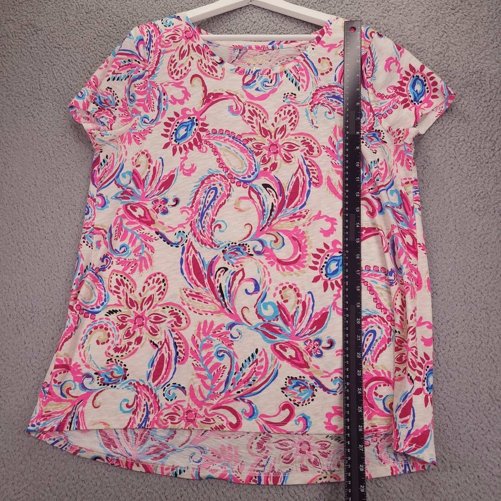 LILLY PULITZER Top Size XL Pink Etta Scoop Neck Coconut Flitting About - Picture 11 of 15